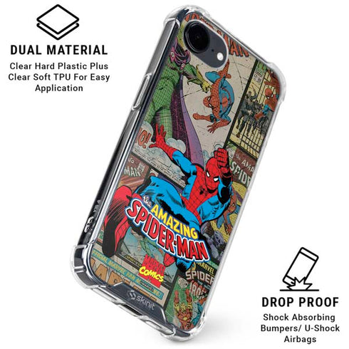 Marvel Classic Comics Amazing Spider-Man Collage iPhone 16e Clear Case