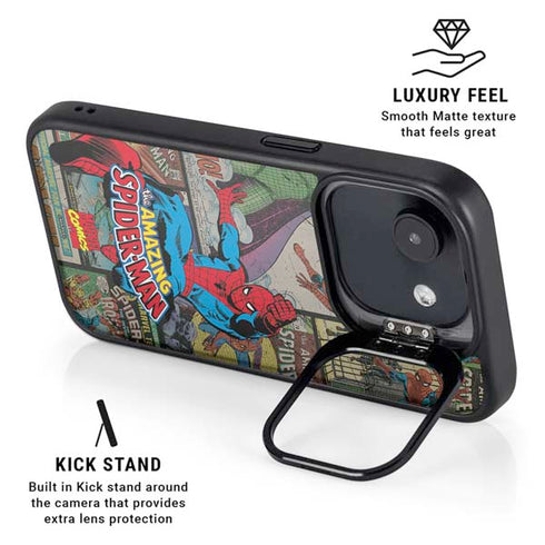 Marvel Classic Comics Amazing Spider-Man Collage iPhone 16e Kickstand Case