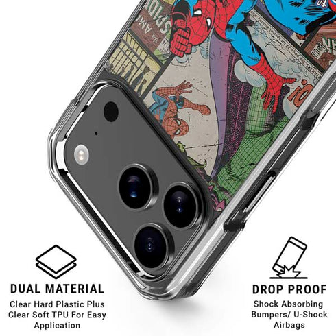 Marvel Classic Comics Amazing Spider-Man Collage iPhone 18 Pro Clear Case