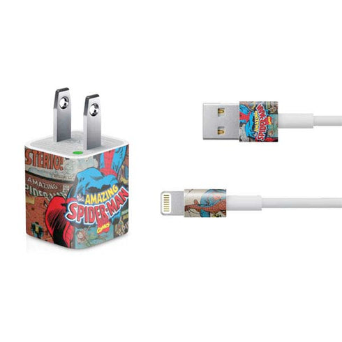 Marvel Classic Comics Amazing Spider-Man Collage iPhone Charger (5W USB) Skin
