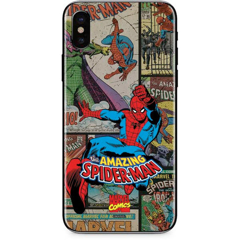 Marvel Classic Comics Amazing Spider-Man Collage iPhone X Skin