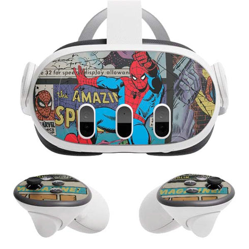 Marvel Classic Comics Amazing Spider-Man Collage Meta Quest 3 Skin