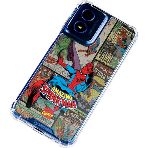 Marvel Classic Comics Amazing Spider-Man Collage Moto G 5G (2024) Clear Case