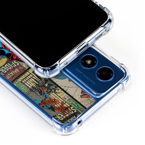 Marvel Classic Comics Amazing Spider-Man Collage Moto G 5G (2024) Clear Case