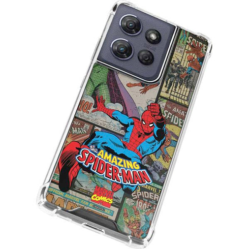 Marvel Classic Comics Amazing Spider-Man Collage Moto G 5G (2025) Clear Case