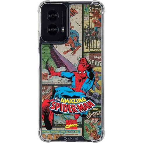 Marvel Classic Comics Amazing Spider-Man Collage Moto G Power 5G (2024) Clear Case