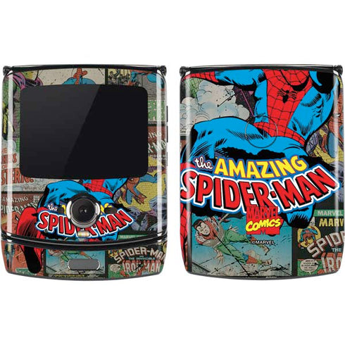 Marvel Classic Comics Amazing Spider-Man Collage Motorola RAZR Skin
