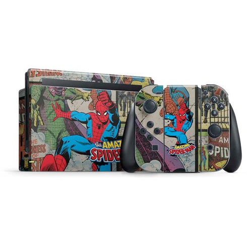 Marvel Classic Comics Amazing Spider-Man Collage Nintendo Switch Bundle Skin