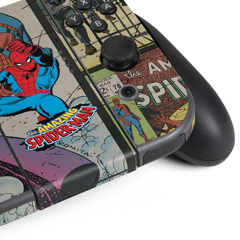 Marvel Classic Comics Amazing Spider-Man Collage Nintendo Switch (2017-2021) Joy-Con Controller Skin