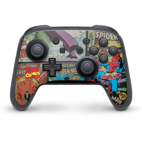 Marvel Classic Comics Amazing Spider-Man Collage Nintendo Switch Pro Controller Skin