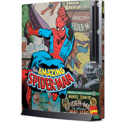 Marvel Classic Comics Amazing Spider-Man Collage Playstation 3 & PS3 Slim Skin