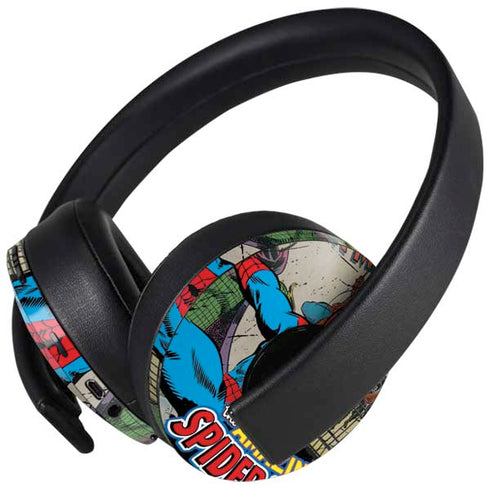 Marvel Classic Comics Amazing Spider-Man Collage PlayStation 4 Gold Wireless Headset Skin