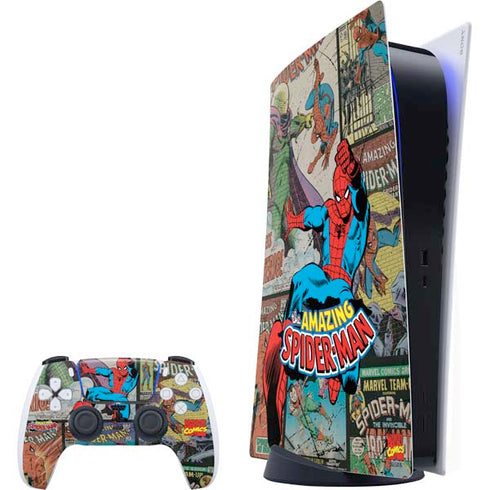 Marvel Classic Comics Amazing Spider-Man Collage PS5 Bundle Skin