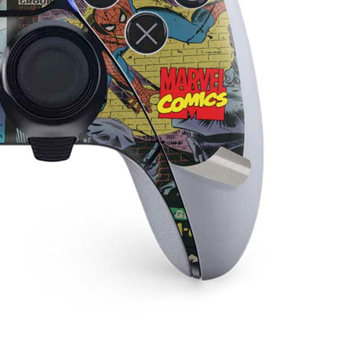 Marvel Classic Comics Amazing Spider-Man Collage PS5 DualSense Edge Pro Controller Skin