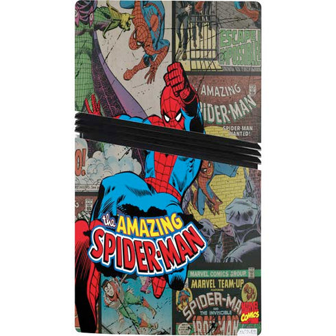 Marvel Classic Comics Amazing Spider-Man Collage PS5 Pro Console Skin