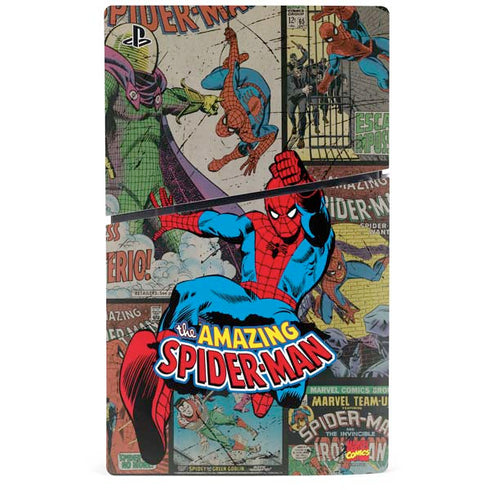 Marvel Classic Comics Amazing Spider-Man Collage PS5 Slim Disk Console Skin