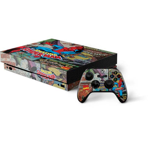 Marvel Classic Comics Amazing Spider-Man Collage Xbox One X Bundle Skin