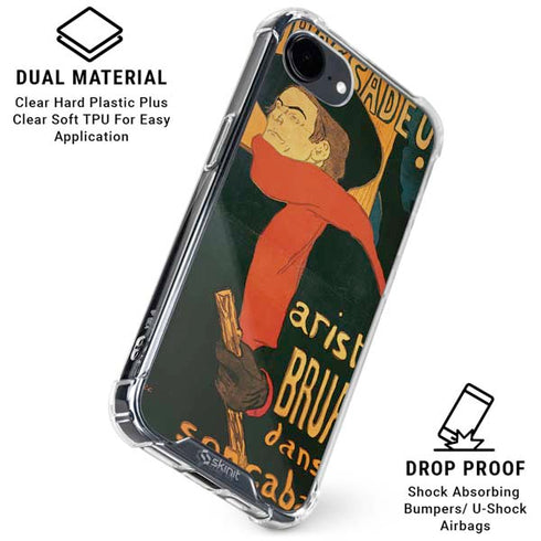 Henri Toulouse-Lautrec Ambassadeurs Aristide Bruant iPhone 16e Clear Case