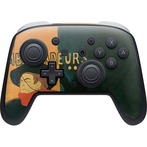 Henri Toulouse-Lautrec Ambassadeurs Aristide Bruant Nintendo Switch 2 (2025) Pro Controller Skin