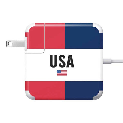 American Flag Color Block 85W Power Adapter (15 and 17 inch MacBook Pro Charger) Skin
