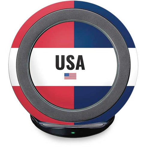 American Flag Color Block Fast Charge Wireless Charging Stand Skin