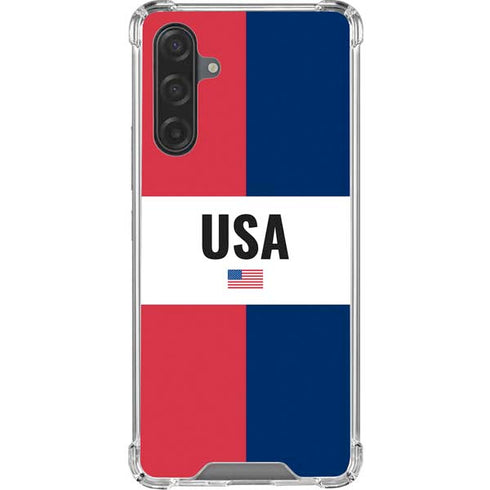 American Flag Color Block Galaxy A17 Clear Case