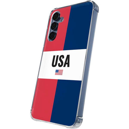 American Flag Color Block Galaxy A35 5G Clear Case