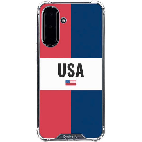 American Flag Color Block Galaxy A36 5G Clear Case