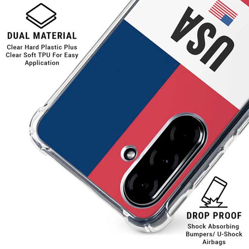 American Flag Color Block Galaxy A36 5G Clear Case