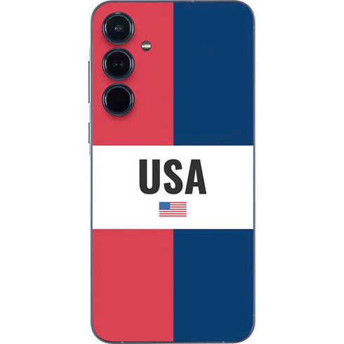 American Flag Color Block Galaxy A55 5G Skin