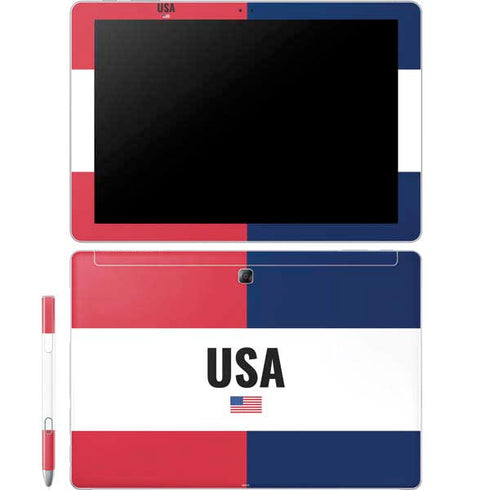 American Flag Color Block Galaxy Book 12in Skin