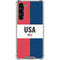 American Flag Color Block Galaxy S24 FE Clear Case