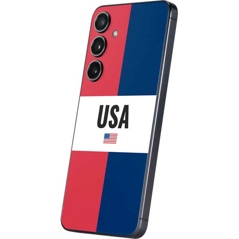 American Flag Color Block Galaxy S24 Plus Skin
