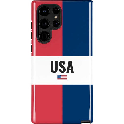 American Flag Color Block Galaxy Cases
