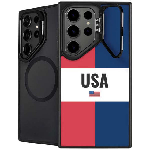 American Flag Color Block Galaxy Cases