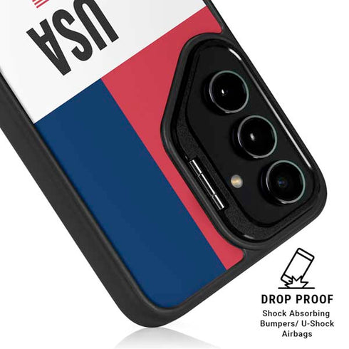 American Flag Color Block Galaxy S24 Ultra Kickstand Case