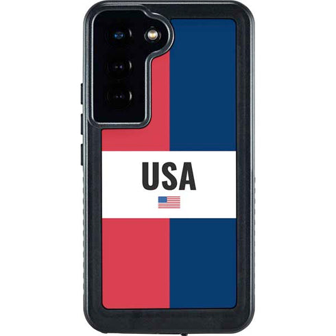 American Flag Color Block Galaxy S24 Waterproof Case