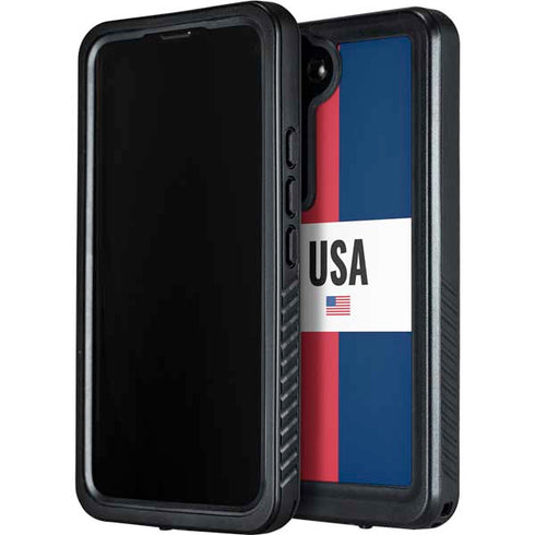 American Flag Color Block Galaxy S24 Waterproof Case