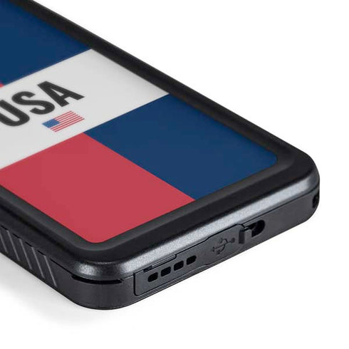 American Flag Color Block Galaxy S24 Waterproof Case