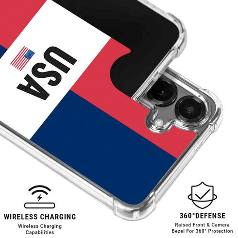 American Flag Color Block Galaxy S26 Clear Case