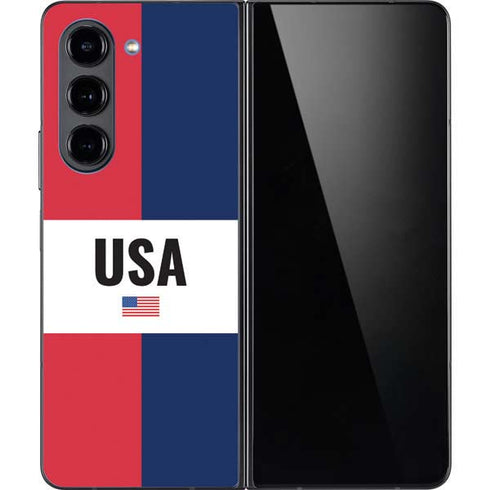 American Flag Color Block Galaxy Z Fold5 5G Skin