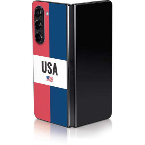 American Flag Color Block Galaxy Z Fold5 5G Skin