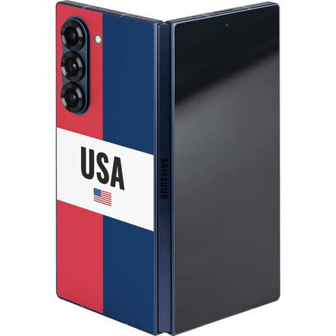 American Flag Color Block Galaxy Z Fold6 Skin
