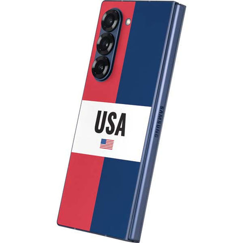 American Flag Color Block Galaxy Z Fold6 Skin