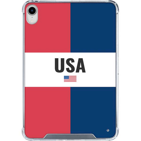 American Flag Color Block iPad 11th Gen (2025) Clear Case