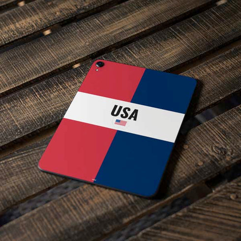American Flag Color Block Apple iPad Pro Skin