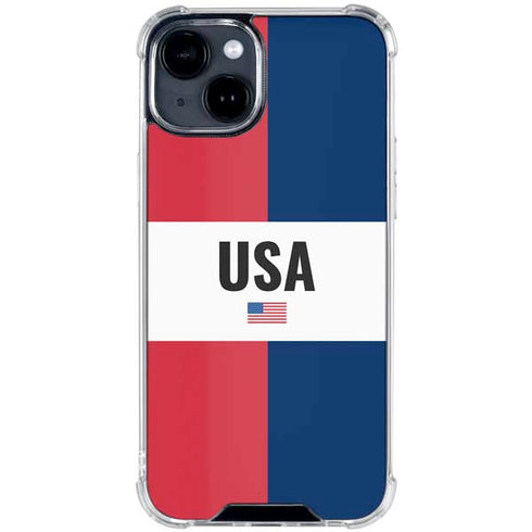American Flag Color Block iPhone 15 Clear Case