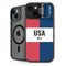 American Flag Color Block iPhone 15 Kickstand Case