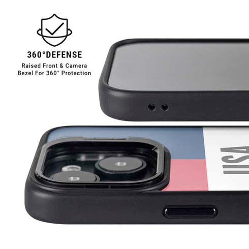 American Flag Color Block iPhone 15 Kickstand Case