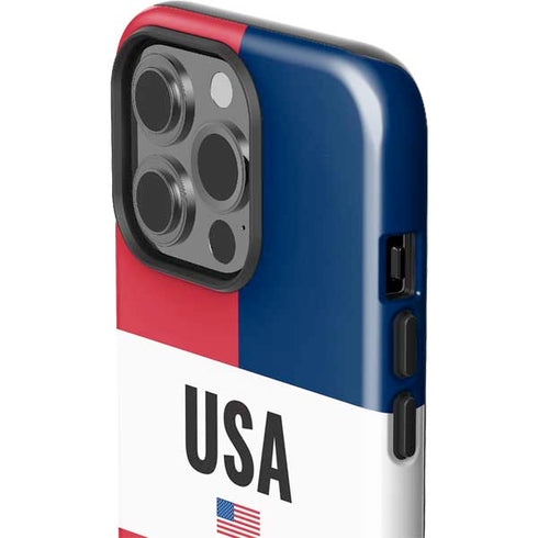 American Flag Color Block iPhone 15 Pro Impact Case
